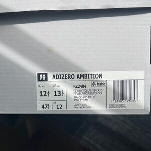 Adidas Adizero White and Red Track Spikes